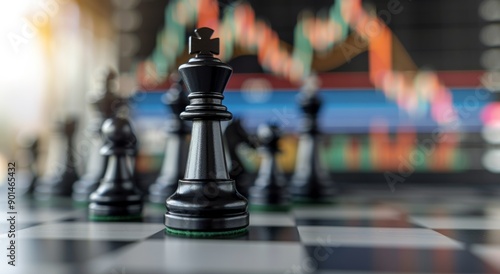 Black Chess King on a Board