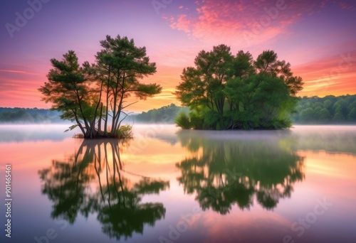 serene sunrise over calm lake vibrant colors reflecting tranquil water, reflection, colorful, peaceful, nature, sky, morning, dawn, scenic, landscape