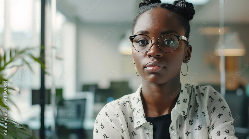 Fototapeta premium Hope of a young adult at a job interview in a sleek office