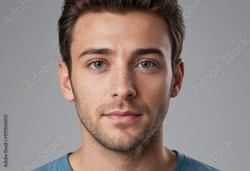 Portrait view of a regular Actor , candid, social media, avatar image, plain solid background