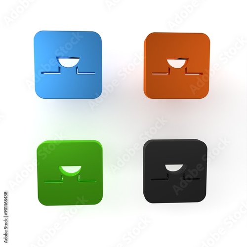 Colorful Buzzer in electronic circuit icon isolated on white background. Minimalism concept. 3D render illustration