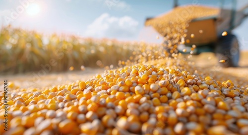 Harvesting Corn in a Field