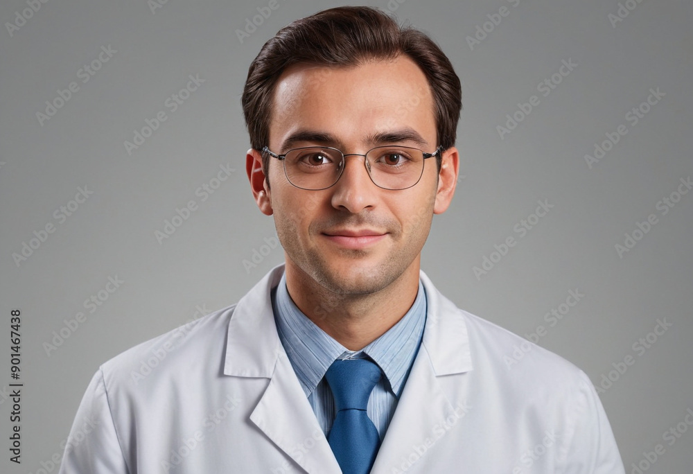 Portrait view of a regular Chemist , candid, social media, avatar image, plain solid background Portrait view of a regular Chemist , candid, social media, avatar image, plain solid background