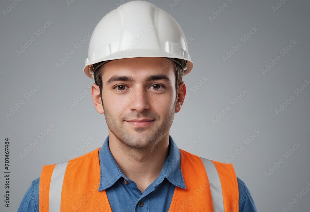 Portrait view of a regular Civil Engineer , candid, social media, avatar image, plain solid background Portrait view of a regular Civil Engineer , candid, social media, avatar image, plain solid background
