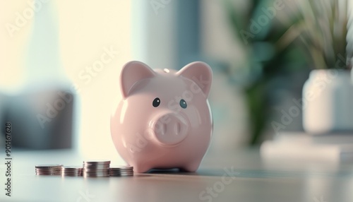 Piggy Bank Savings With Candlelight