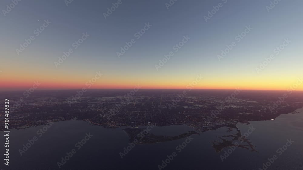 Dusk aerial view of the Financial District in Toronto. Canada Dusk aerial view of the Financial District in Toronto. Canada
