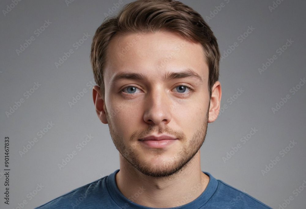 Fototapeta premium Portrait view of a regular Designer , candid, social media, avatar image, plain solid background