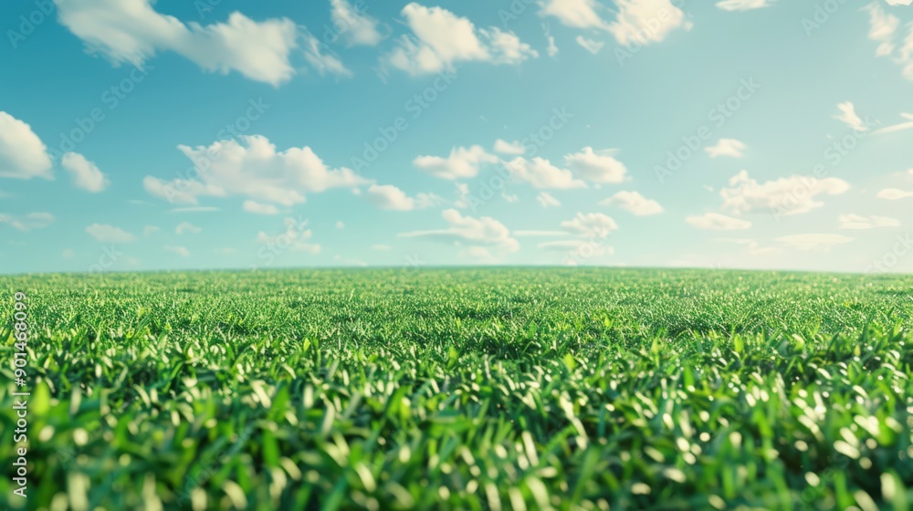 A field of grass with a clear blue sky above A field of grass with a clear blue sky above