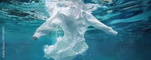 Floating White Shirt in Ocean Water