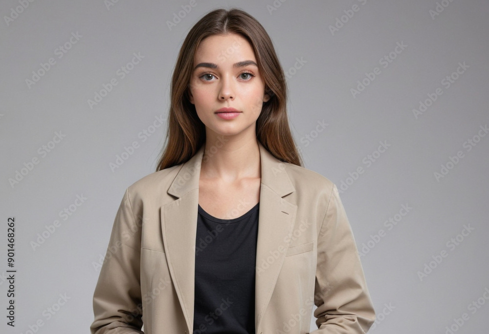 Portrait view of a regular Fashion Designer , candid, social media, avatar image, plain solid background Portrait view of a regular Fashion Designer , candid, social media, avatar image, plain solid background