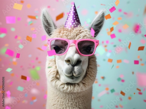 Llama Party Hat and Sunglasses