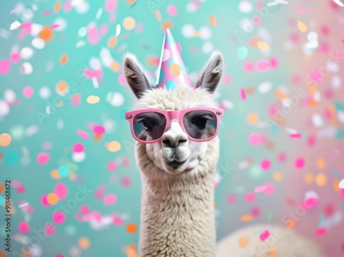 Llama Party Hat and Sunglasses