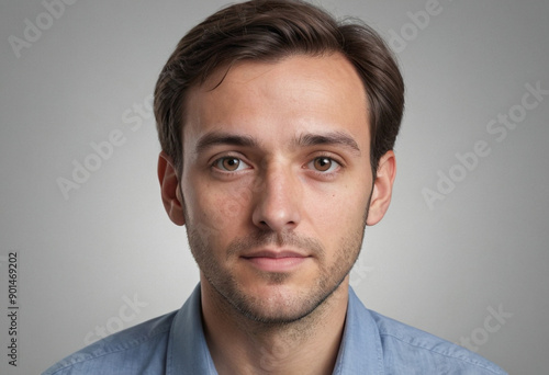 Portrait view of a regular Mathematician , candid, social media, avatar image, plain solid background