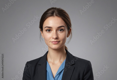 Portrait view of a regular Social Worker , candid, social media, avatar image, plain solid background