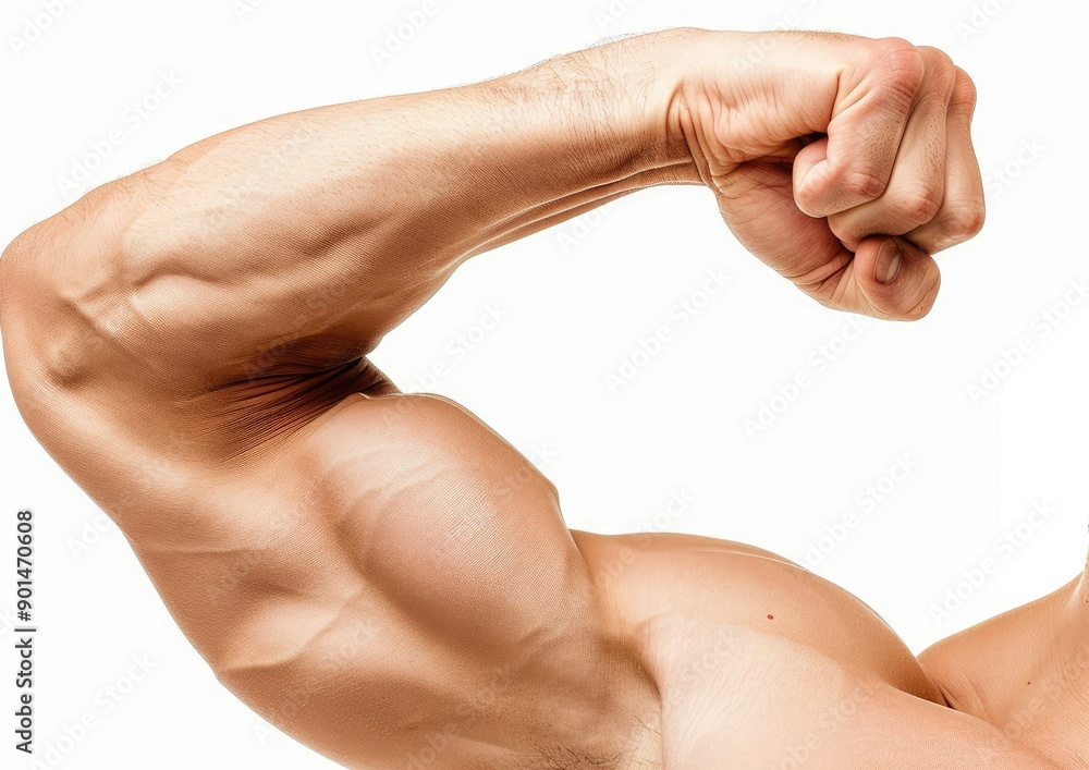 Close-Up of Flexing Arm and Muscles Close-Up of Flexing Arm and Muscles
