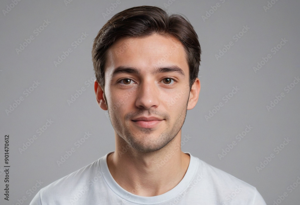 Fototapeta premium Portrait view of a regular Translator , candid, social media, avatar image, plain solid background