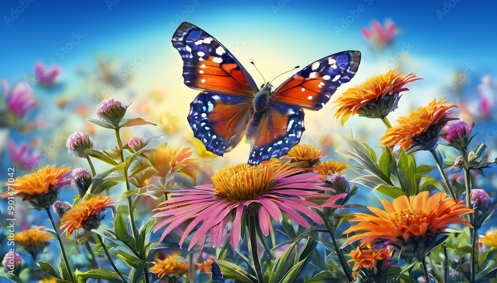 A Butterfly on a flower A Butterfly on a flower