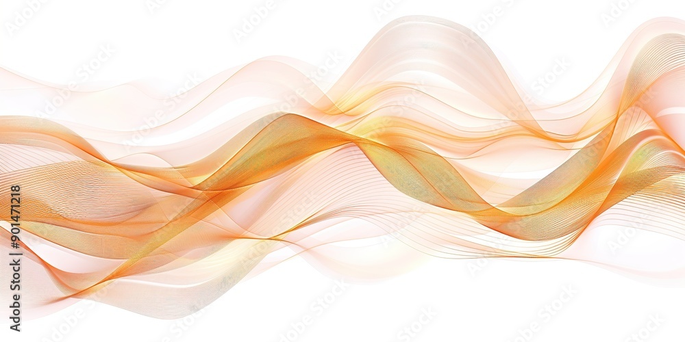 Soft Flowing Wave of Light Orange and Gold Lines on White Background, Creating Elegant Abstract Design with Subtle Gradients and Gentle Curves Soft Flowing Wave of Light Orange and Gold Lines on White Background, Creating Elegant Abstract Design with Subtle Gradients and Gentle Curves