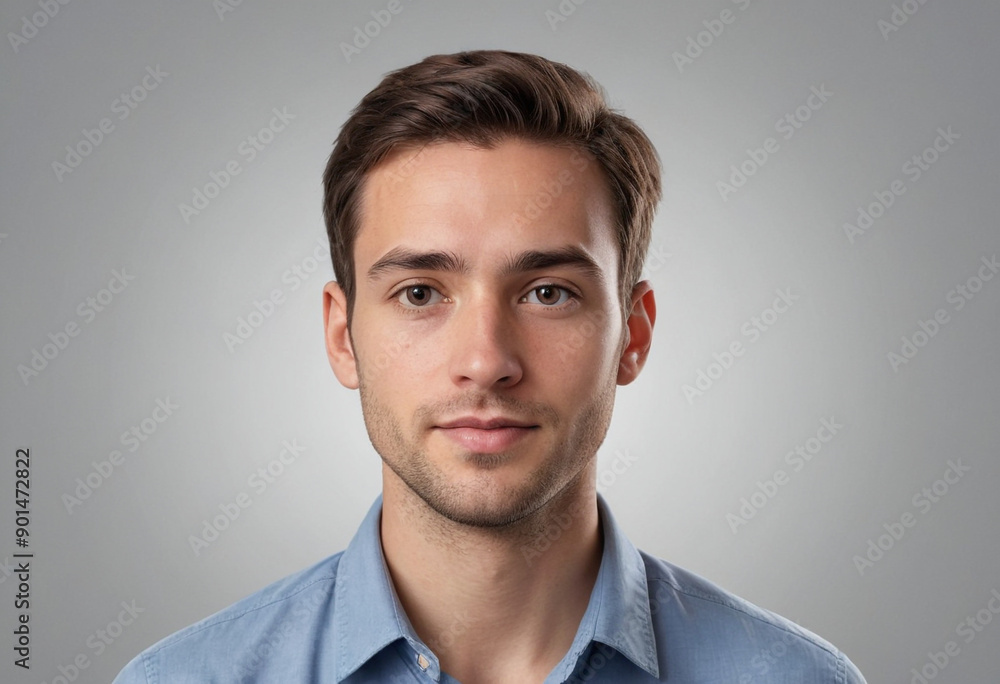 Portrait view of a regular Geographer , candid, social media, avatar image, plain solid background
