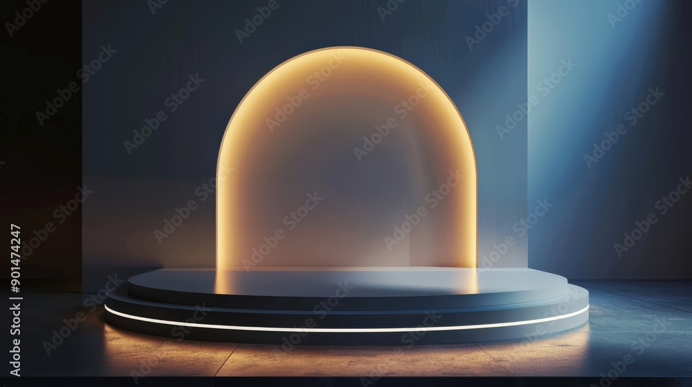 A white archway with a lighted ceiling A white archway with a lighted ceiling