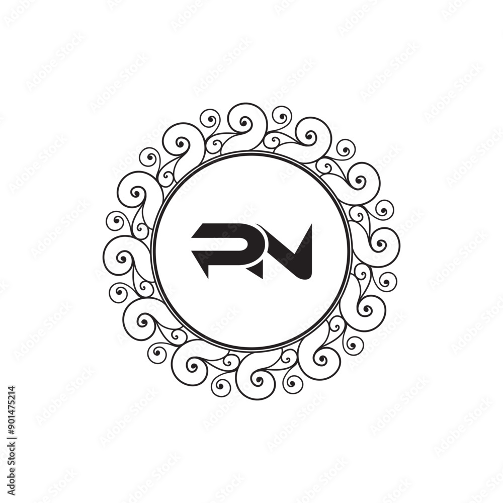 Obraz premium PN Letter Initial Logo Design Template Vector Illustration