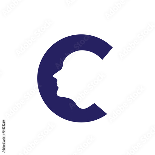 Letter C face symbol and logo design