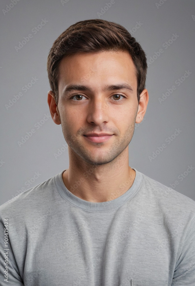 Fototapeta premium Portrait view of a regular Author , candid, social media, avatar image, plain solid background