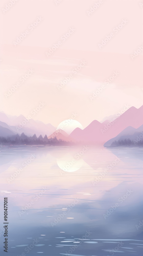 Fototapeta premium Lake landscape outdoors horizon.