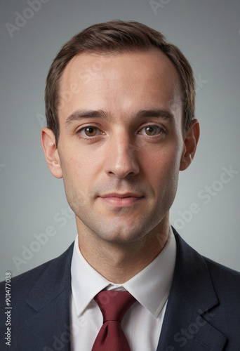 Portrait view of a regular Historian , candid, social media, avatar image, plain solid background