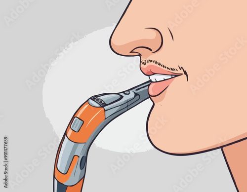 Nose hair trimmer vector cartoon illustration isolated on a white background.
