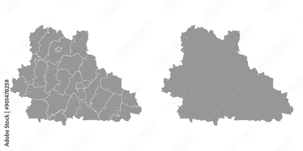 Obraz premium Kurgan Oblast map, administrative division of Russia. Vector illustration.