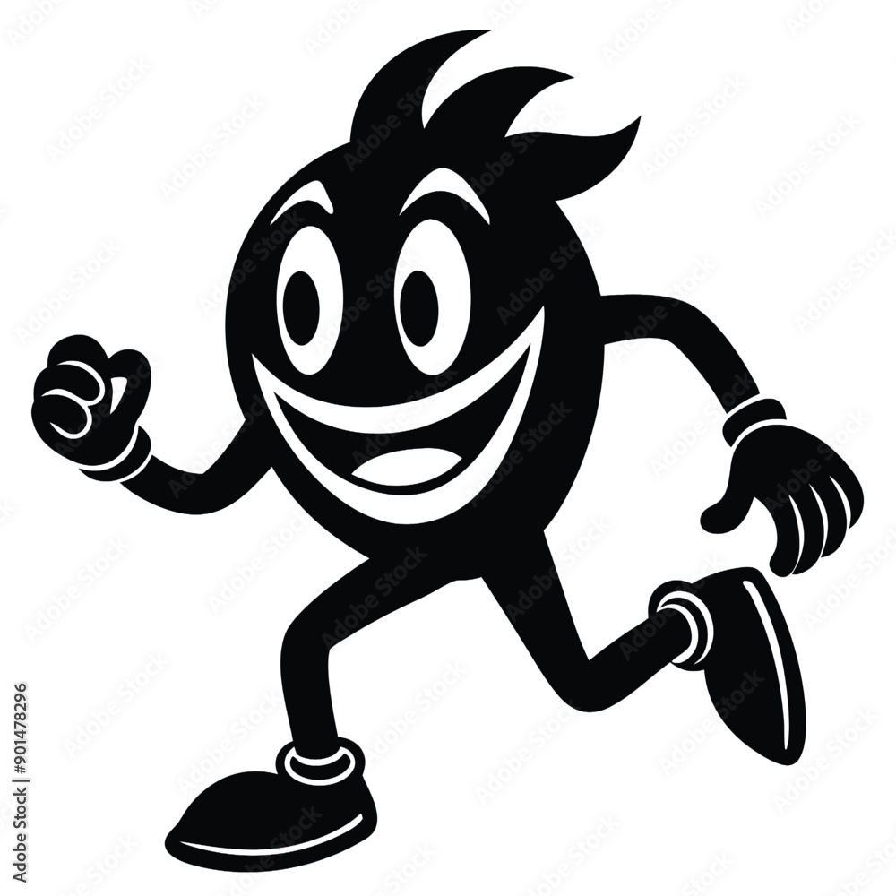 a funny running orange, cartoon character, vector silhouette, isolate white background. a funny running orange, cartoon character, vector silhouette, isolate white background.