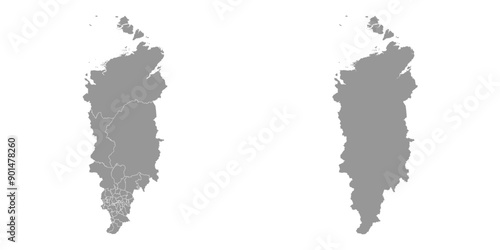 Krasnoyarsk Krai map, administrative division of Russia. Vector illustration.