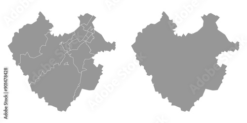 Karachay Cherkessia map, administrative division of Russia. Vector illustration.