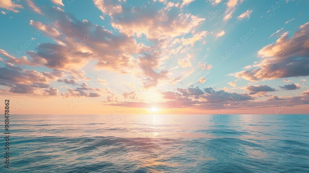 Obraz premium Panoramic Anime Beach with Clear Blue Waters