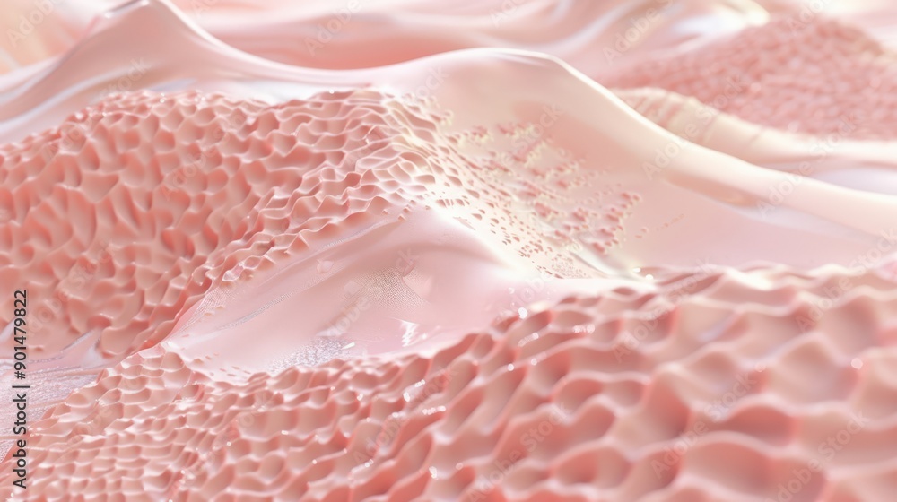 A pink surface with a lot of bumps and ridges A pink surface with a lot of bumps and ridges