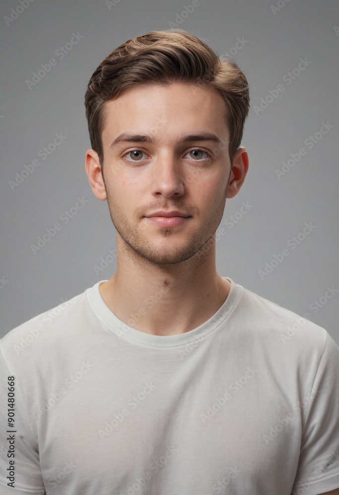 Obraz premium Portrait view of a regular Art Director , candid, social media, avatar image, plain solid background