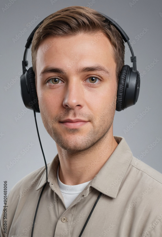 Portrait view of a regular Broadcast Technician , candid, social media, avatar image, plain solid background Portrait view of a regular Broadcast Technician , candid, social media, avatar image, plain solid background