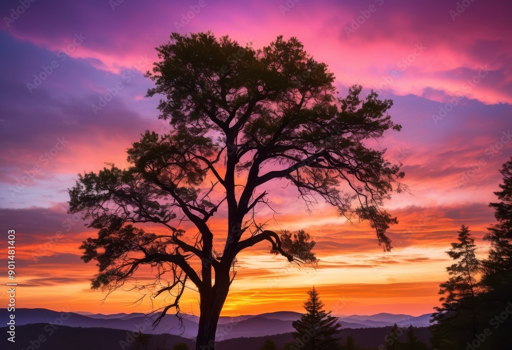stunning sunset casting warm glow over serene forested valley silhouetted trees vibrant sky, landscape, nature, scenic, horizon, light, evening, dusk, twilight stunning sunset casting warm glow over serene forested valley silhouetted trees vibrant sky, landscape, nature, scenic, horizon, light, evening, dusk, twilight