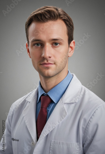 Portrait view of a regular Forensic Scientist , candid, social media, avatar image, plain solid background