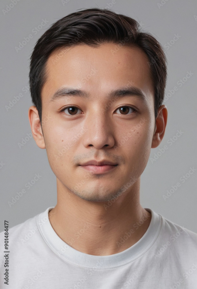 Fototapeta premium Portrait view of a regular Daoshi , candid, social media, avatar image, plain solid background