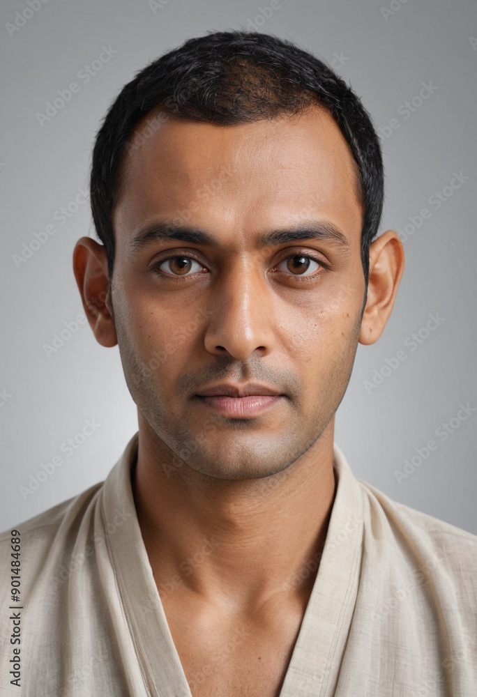 Portrait view of a regular Acharya , candid, social media, avatar image, plain solid background Portrait view of a regular Acharya , candid, social media, avatar image, plain solid background