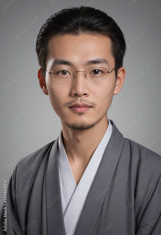 Portrait view of a regular Confucian Scholar/Ritual Specialist , candid, social media, avatar image, plain solid background Portrait view of a regular Confucian Scholar/Ritual Specialist , candid, social media, avatar image, plain solid background