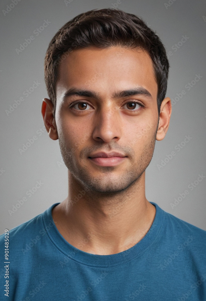 Naklejka premium Portrait view of a regular Godi , candid, social media, avatar image, plain solid background