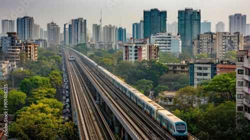 Showcase the Delhi Metro network and transportation hubs, vital arteries that connect the city's diverse neighborhoods and suburbs.