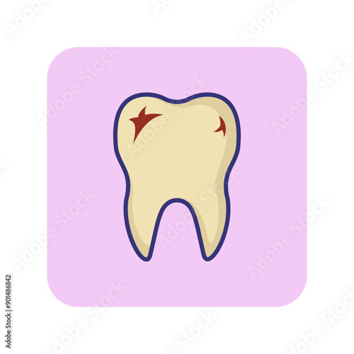 Dentist office line icon. Human tooth, dental care, stomatology. Medicine concept. Vector illustration can be used for topics like healthcare, hygiene, medical service