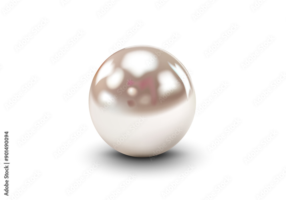 3D vector illustration of a single shiny pearl with a smooth surface, representing elegance, beauty, and luxury, suitable for themes related to jewelry, fashion, and high-quality materials 3D vector illustration of a single shiny pearl with a smooth surface, representing elegance, beauty, and luxury, suitable for themes related to jewelry, fashion, and high-quality materials
