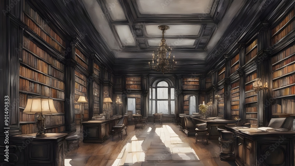 Interior design of Library Interior design of Library