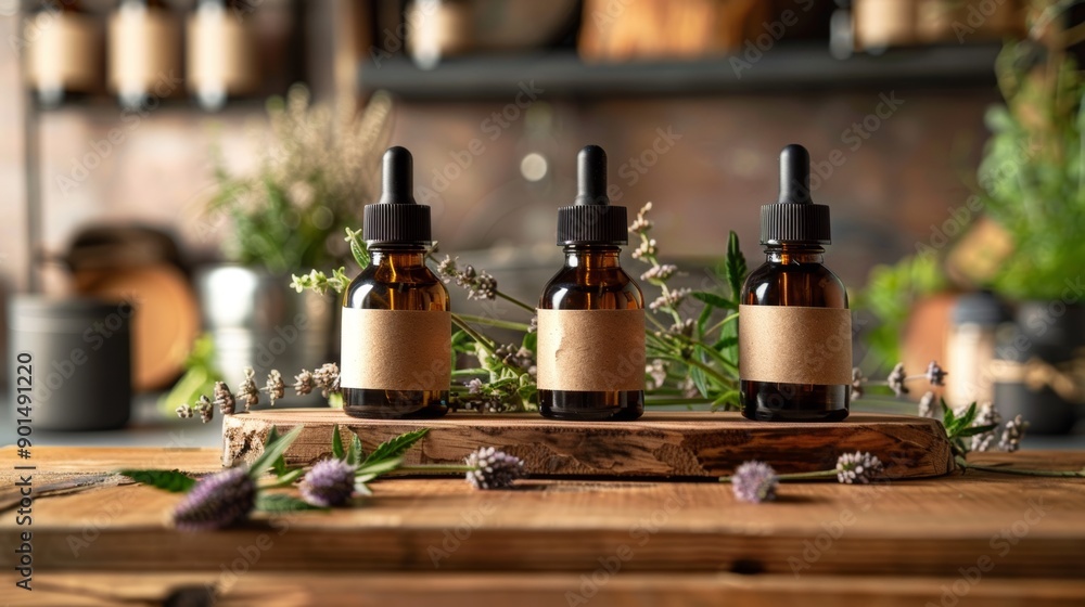 natural wellness display, organic hemp extract bottles placed on a wooden table evoke the essence of natural remedies natural wellness display, organic hemp extract bottles placed on a wooden table evoke the essence of natural remedies