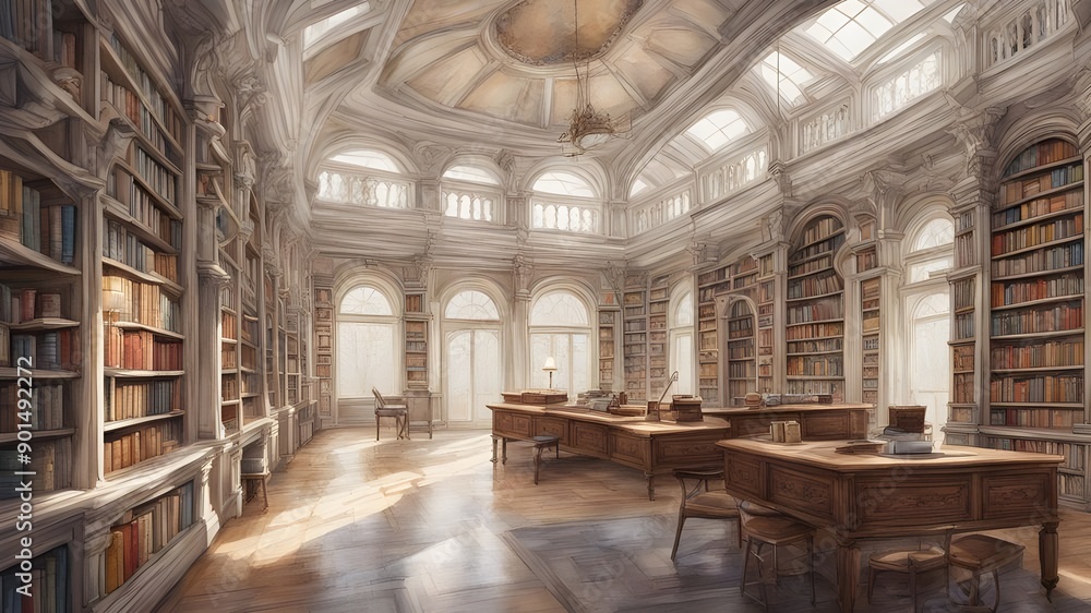 Interior design of Library